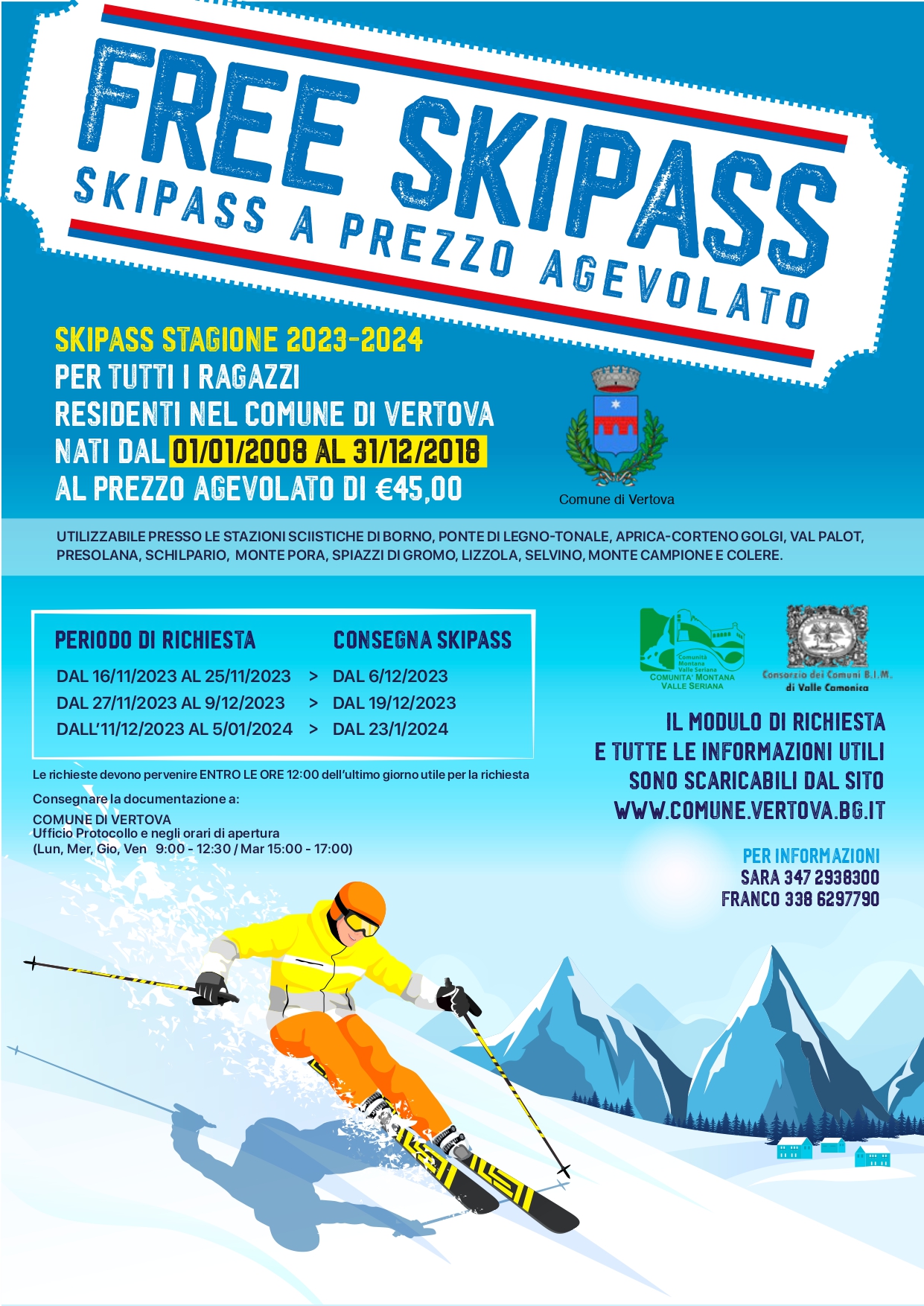 Immagine che raffigura Progetto Free Skipass stagione 2024/2025